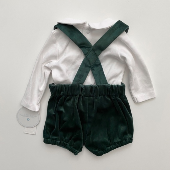 Edgehill Collection Embroidered Christmas Trees Long Sleeve Shirt & Shortall Set - Picture 3 of 3